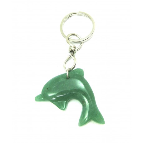 Schlüsselanhänger Delfin Aventurinquarz grün