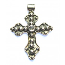 Anhänger Kreuz mit Topas 3,5 cm 925er Silber