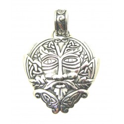 Anhänger Waldgeist grüner Mann 3 cm 925er Silber
