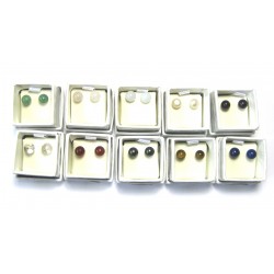 Ohrstecker Mix Kugel 8 mm 925er Silber rhodiniert VE 10 Stück