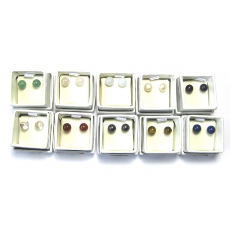 Ohrstecker Mix Kugel 8 mm 925er Silber rhodiniert VE 10 Stück