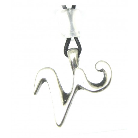 Zinn-Anhänger Steinbock, Bergkristall-Perle