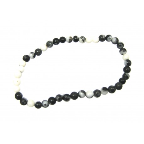 Kugel-Armband Marmor Zebra (Dolomit) 4 mm