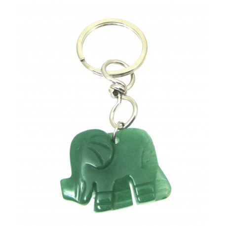 Schlüsselanhänger Elefant Aventurinquarz grün