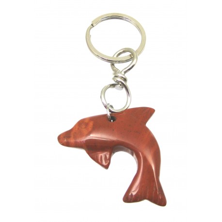 Schlüsselanhänger Delfin Jaspis rot