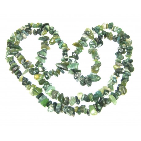Splitter-Kette Moosachat (Chalcedon) 80 cm