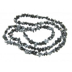 Splitter-Kette Obsidian Schneeflocke 80 cm