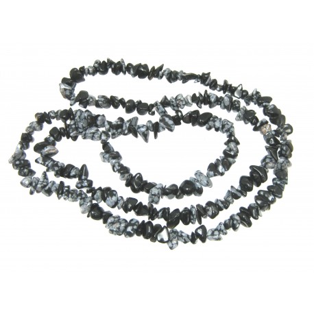 Splitter-Kette Obsidian Schneeflocke 80 cm