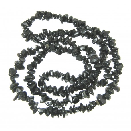 Splitter-Kette Obsidian schwarz 80 cm