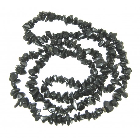 Splitterkette Obsidian schwarz 80 cm