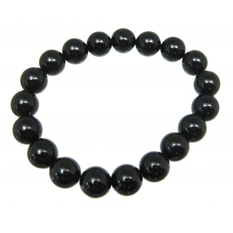 Kugel-Armband Obsidian schwarz 10 mm