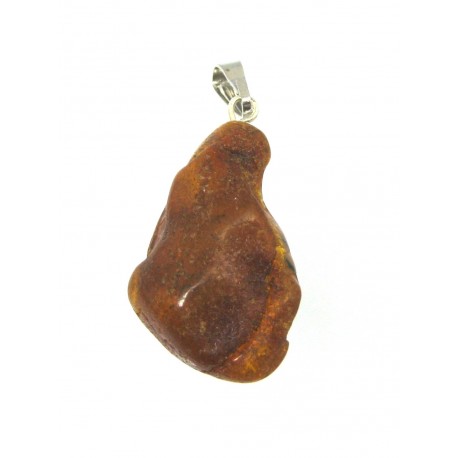 Trommelstein mit Öse Bernstein