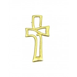 Anhänger Durchbrochenes Kreuz 33x18 mm 925er Silber vergoldet matt