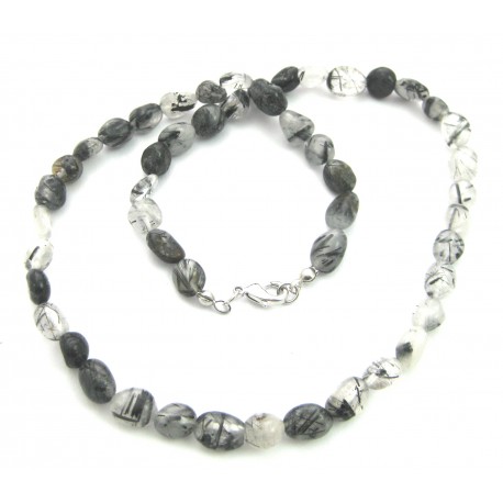 Nugget-Kette Turmalinquarz fein