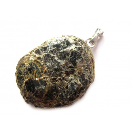 Anhänger Biotit-Linse 2,5-3 cm 925er Silber-Öse