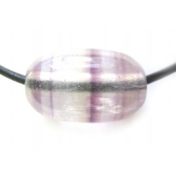 Perle länglich gebohrt Fluorit hell mit lila