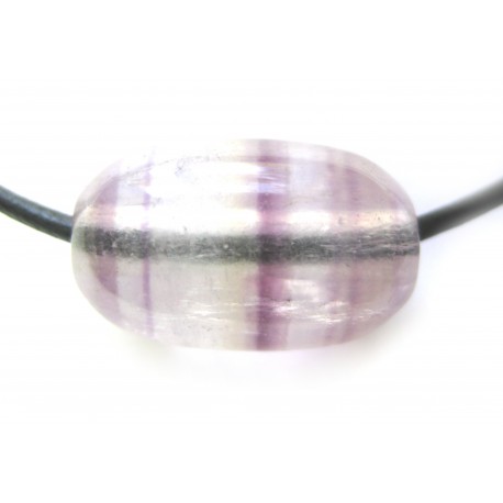 Perle länglich gebohrt Fluorit hell mit lila