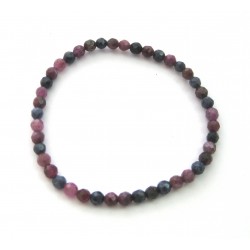 Kugel-Armband Mix Rubin Safir facettiert 3-4 mm