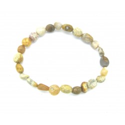 Nugget-Armband klein versteinerte Koralle fein 5-7 mm