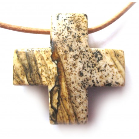 Kreuz gebohrt Marmor Landschaftsmarmor 3 cm