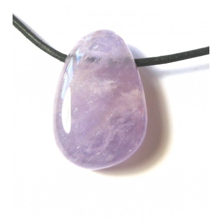 Trommelstein gebohrt Amethyst klar AB