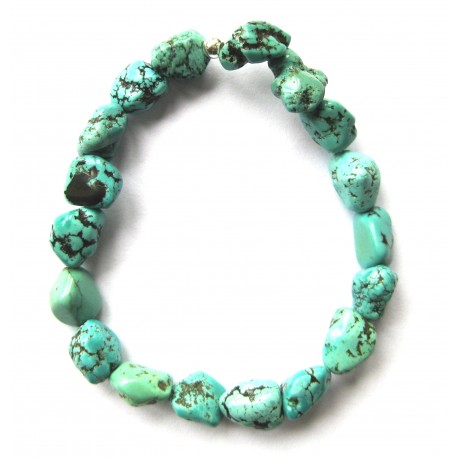 Nugget-Armband Türkis (stabilisiert) 12-14 mm