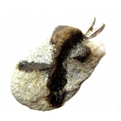 Anhänger Staurolith roh 925er Silber-Öse