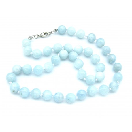 Kugel-Kette Aquamarin 8/45