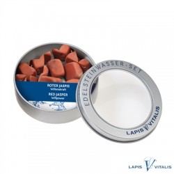 Wassersteine Jaspis (rot) in Metall-Geschenkdose