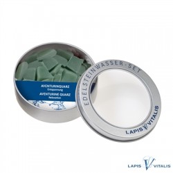 Wassersteine Aventurinquarz grün in Metall-Geschenkdose