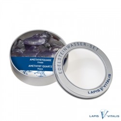 Wassersteine Amethyst in Metall-Geschenkdose