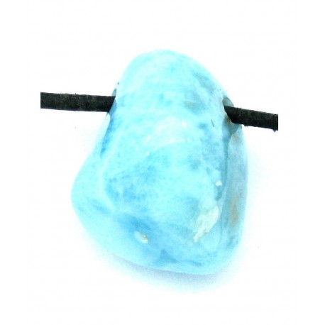 Trommelstein gebohrt Larimar