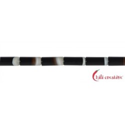 Strang Zylinder Achat (schwarz-weiß) 20 x 8 mm (48cm)