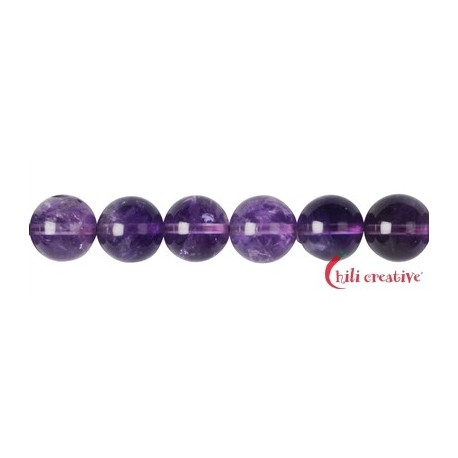 Strang Kugeln Amethyst (dunkel) 10 mm