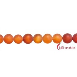Strang Kugeln Carneol (erhitzt) matt 10 mm