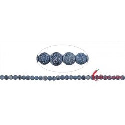 Strang Kugeln Onyx (gefärbt) gefurcht matt 6 mm (37cm)