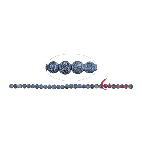 Strang Kugeln Onyx (gefärbt) gefurcht matt 6 mm (37cm)