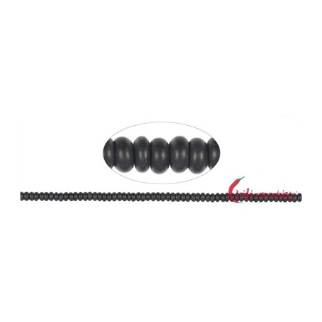 Strang Button Onyx (gefärbt) matt 3 x 6 mm