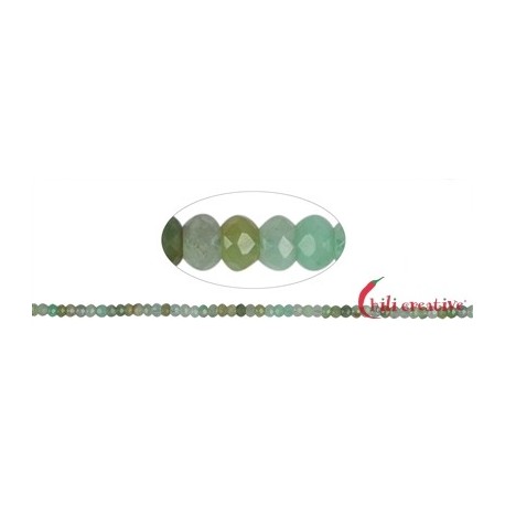 Strang Button Chrysopras facettiert 3 x 4 mm