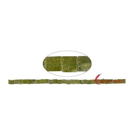Strang Würfel Granat grün (Grossular) 6 mm