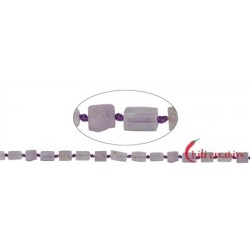 Strang Quader Kunzit facettiert 12-14 x 6-7 mm matt mit Fehlstellen (42cm)