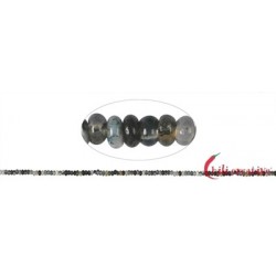 Strang Button Moosachat grün (Chalcedon) 2-3 x 5 mm