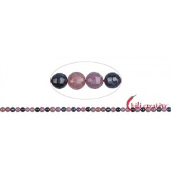Strang Kugeln Safir/Rubin facettiert 5 mm