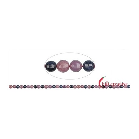 Strang Kugeln Safir/Rubin facettiert 5 mm