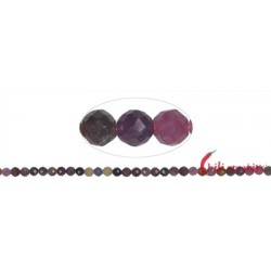 Strang Kugeln Safir/Rubin facettiert 6 mm 39cm
