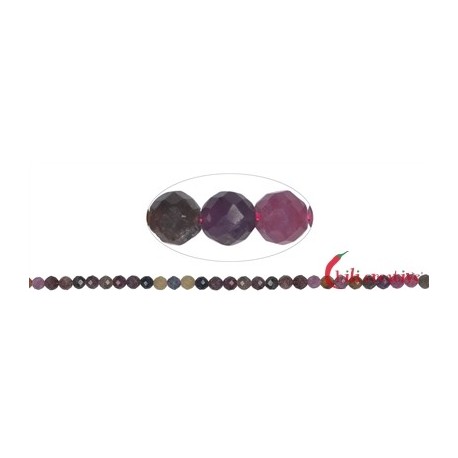 Strang Kugeln Safir/Rubin facettiert 6 mm 39cm
