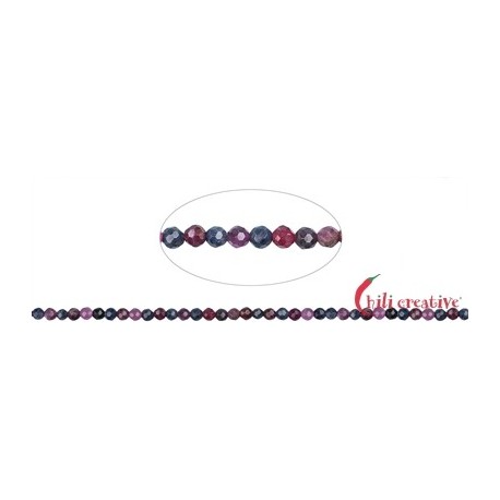 Strang Kugeln Safir/Rubin facettiert 4 mm