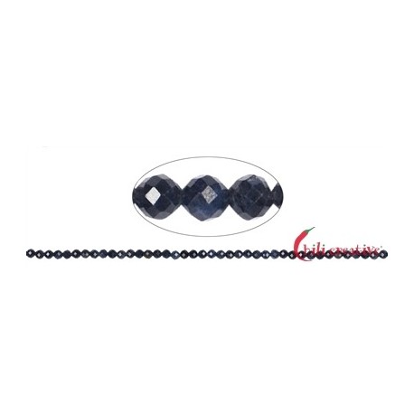 Strang Kugeln Safir facettiert 4 mm