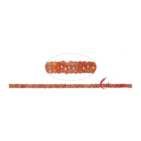 Strang Roundell Safir (orange) facettiert 1 x 3-5 mm