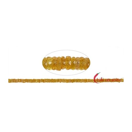 Strang Roundell Saphir (gelb) facettiert 1 x 3-5 mm